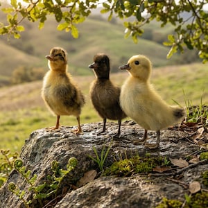 Real Duckling Taxidermy Set -  | Natural Yellow Grey Spotted Ducklings | Gothic Dark Academia Decor | Curiosity Cabinet Gift