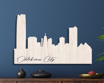 Oklahoma City Skyline Sign, Custom Wood Skyline, Skyline Wall Art, Oklahoma Skyline Cutout, Housewarming Gift, Oklahoma Art, Home Decor