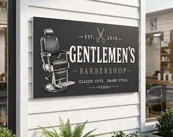 Branded Commercial Logo Signs, Custom Barbershop Business Storefront Signage, Indoor & Outdoor Sign