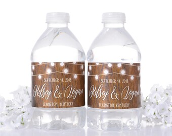 Wedding labels water bottles