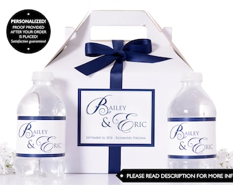 Hotel Wedding Box - Wedding Welcome Boxes with Matching Water Labels - Wedding Guest Boxes - Favor Boxes - Thank-you Gifts - #wdiG-137
