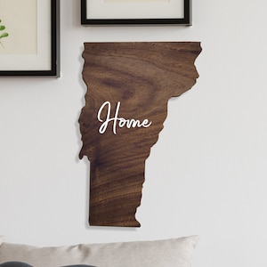 Vermont Wall Art, Vermont Home Decor, VT Wall Art Sign, Wall Home Decor Sign, Rustic Home Decor Wall Art, State Wall Art Sign, Vermont Shape