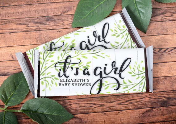Garden Candy Bar Wrappers, 25 Baby Shower Chocolate Bar Wraps, Greenery Baby Shower Candy Stickers #bsiHB-96 Il_570xn