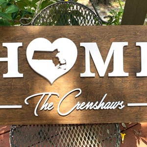 Massachusetts Home Decor, Massachusetts Home Sign, MA Welcome Sign, Massachusetts Gift, Wood Welcome Sign, Housewarming Gifts, Welcome Sign