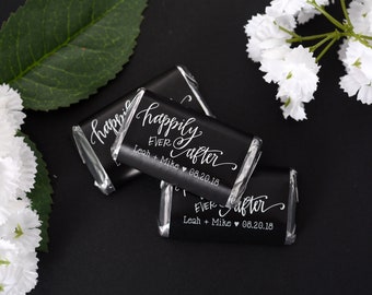 Anpassade etiketter för bröllopsgodis - Mini-godiswraps - Chokladkakeomslag för bröllop - Mini-godisklistermärke för bröllop - Chokladklistermärke - hmi-HEA