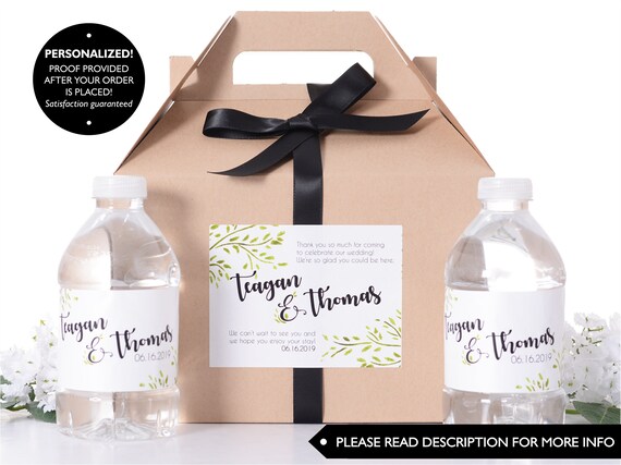 Hotel Wedding Box - Wedding Welcome Boxes with Matching Water Labels - Wedding Survival Kit - Wedding Favor Boxes - Guest Gifts - #wdiG-259 Il_570xn