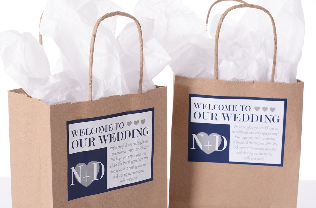 Personalized Wedding Welcome Bags - Foil Gift Bag - Monica Collection
