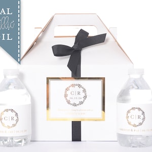 METALLIC FOIL Wedding Stickers, Wedding Favor Boxes, Custom Wedding Gift Boxes, Metallic Foil Printed Stickers, Monogram Wedding Stickers