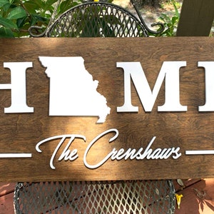 Missouri Home Decor, Missouri Home Sign, MO Welcome Sign, Missouri Gift, Wood Welcome Sign, Housewarming Gifts, Custom Welcome Sign