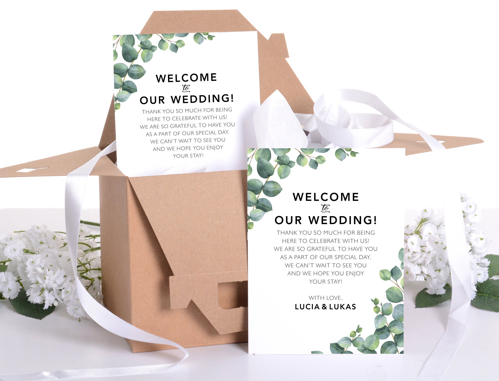 Geometric Wedding Welcome Template Wedding Hotel Welcome Note INSTANT DOWNLOAD Editable Eucalyptus Wedding Welcome Labels WB105