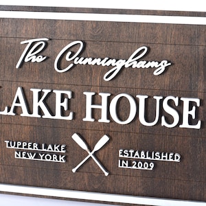 Customized Lake House Sign, Family Lake House, Lake House Decor, Lake Gifts, Lake Themed Home Decor, Lake House Gifts, Housewarming Gift