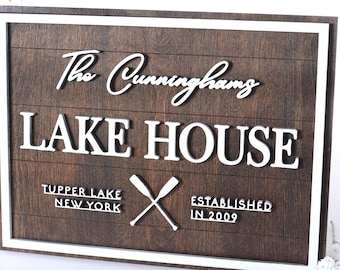 Customized Lake House Sign, Family Lake House, Lake House Decor, Lake Gifts, Lake Themed Home Decor, Lake House Gifts, Housewarming Gift