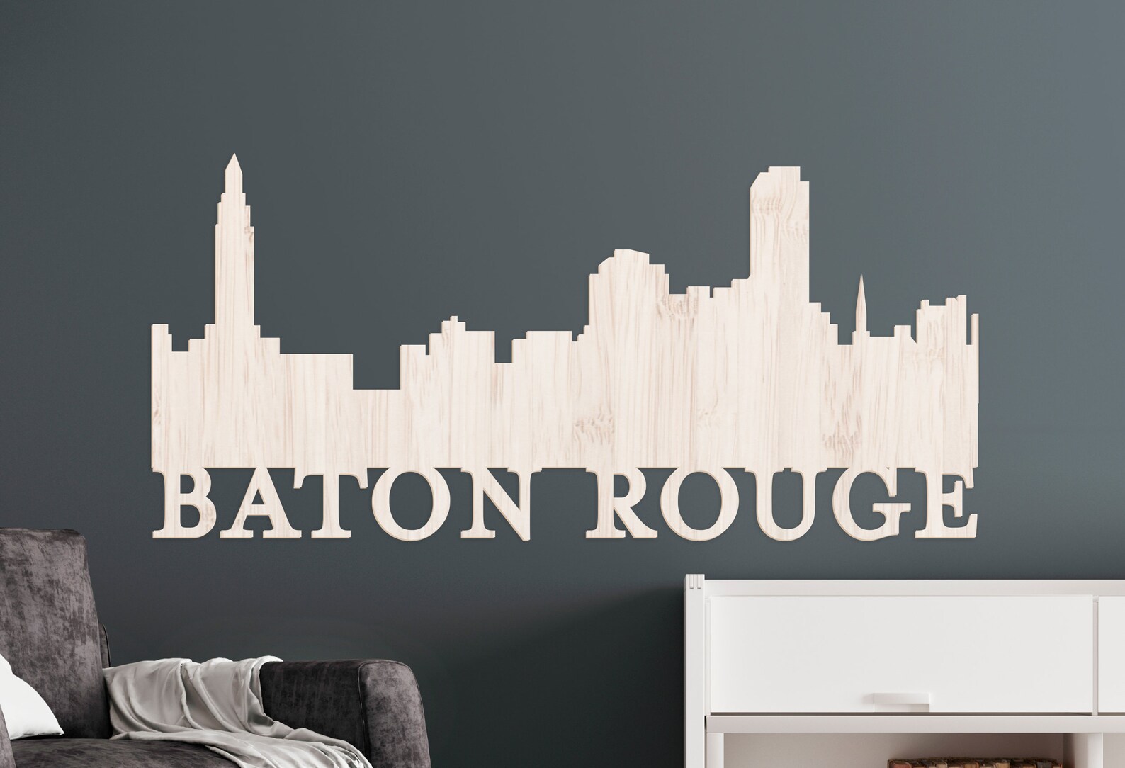 Baton Rouge Skyline Sign Baton Rouge Cutout Louisiana Gifts Etsy