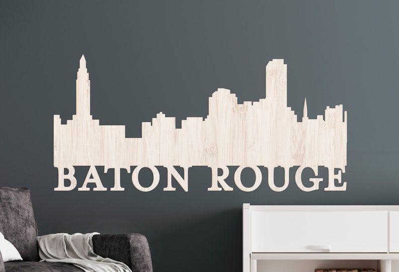 Baton Rouge Skyline Sign Baton Rouge Cutout Louisiana Gifts Etsy