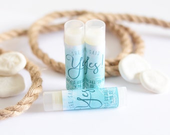 Bridal Shower Favors, Beach Bridal Shower Chapstick, Wedding Lip Balm Favors and Labels, Party Favors #bsl-83