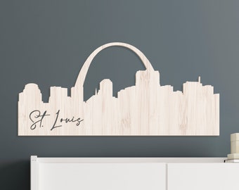 St. Louis Wall Sign, City Skyline Wall Decor, St. Louis Wall Art, St. Louis Skyline Wall Hanging, Wood Skyline Sign, Travel Home Decor