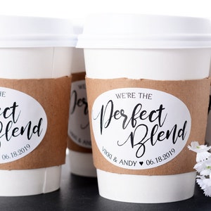 Wedding Cups - Cute Wedding Coffee Cups - Beverage Supplies - Wedding Coffee Cups and Labels - Hot Chocolate Cups & Sleeves - #wdiCF-269