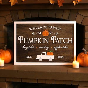 Decoración de Halloween, decoración de otoño, letrero de calabaza, letrero de pared de otoño personalizado, letrero con nombre de familia personalizado, letrero de decoración de Halloween personalizado