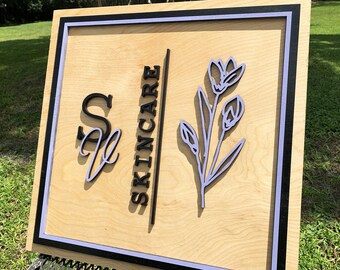 Photography Logo Sign, Custom Logo Sign, Raised 3D Logo Sign, Wooden Logo Storefront Sign, Photography Shop Sign, Your Business Logo Sign