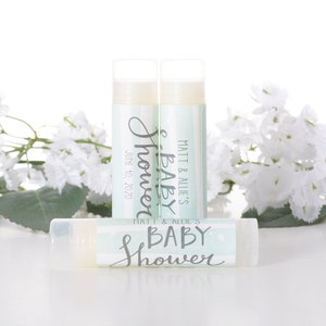Baby Shower Lip Balm Favors - Baby Shower Chapstick Stickers and Tubes - Custom Baby Shower Chapstick - Custom Baby Shower Labels - #bsiL-87