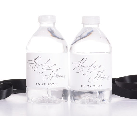 Script Wedding Stickers, Waterproof Bottle Labels, Stylish Wedding Water Bottle Wraps, Custom Reception Decorations - #wdiW-328 Il_570xn