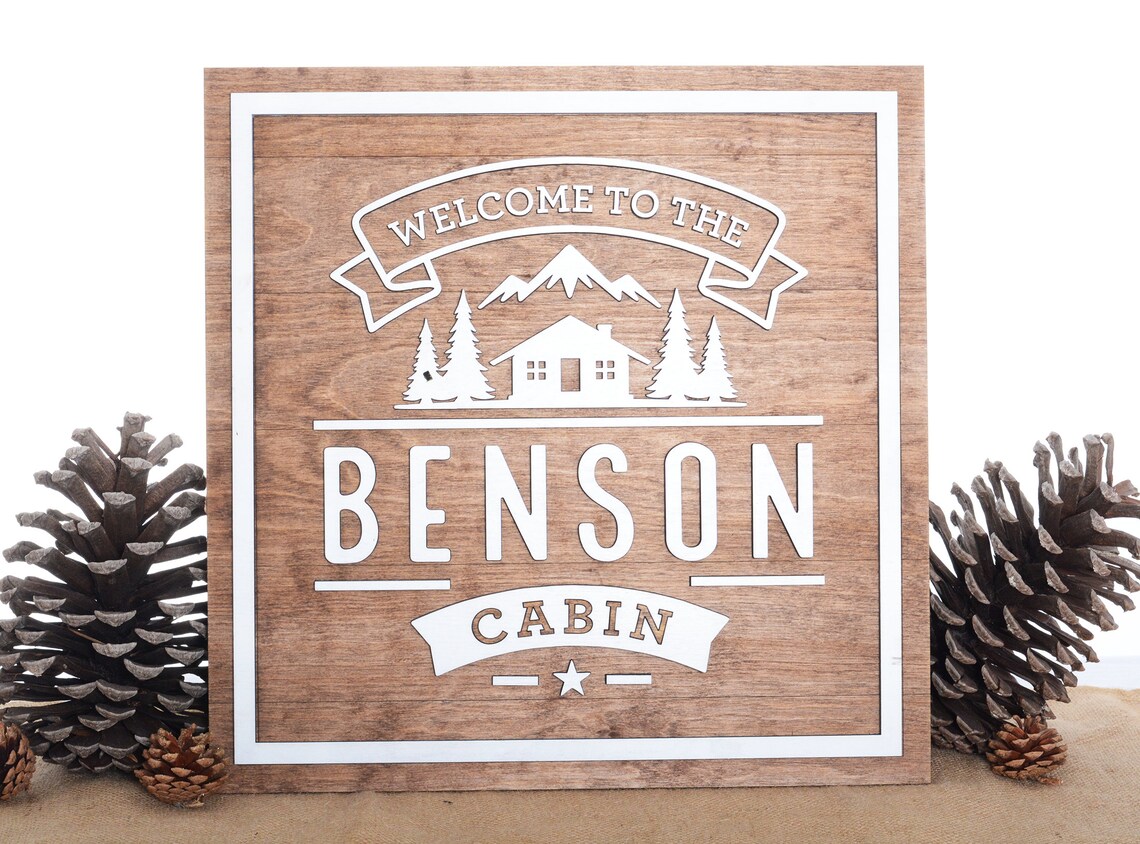 Custom Cabin House Sign, Rustic Wall Sign, Cabin Home Decor ...