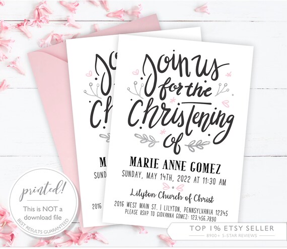 personalized baptism invitation