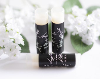 Wedding Chapsticks - Wedding Lip Balms - Wedding Chapstick Favors - Lip Balm Labels- Lip Balm Stickers & Tubes - Calligraphy - #wdiL-295