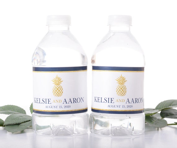 Custom Wedding Stickers - Wedding Water Bottle Labels - Bottled Water Labels for Weddings - Pineapple Wedding Stickers - Waterproof Stickers Il_570xn