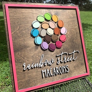 Custom Bakery Sign, Raised 3D Logo Sign, Cookie Shop Sign, Wooden Shop Sign, Custom Logo Business Sign, Bakery Logo, Interior or Exterior