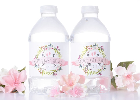 Custom Baby Shower Water Bottle Labels - Baby Shower Stickers - Waterproof Water Bottle Labels for Baby Shower - Garden Baby Shower #bsiW-88 Il_570xn