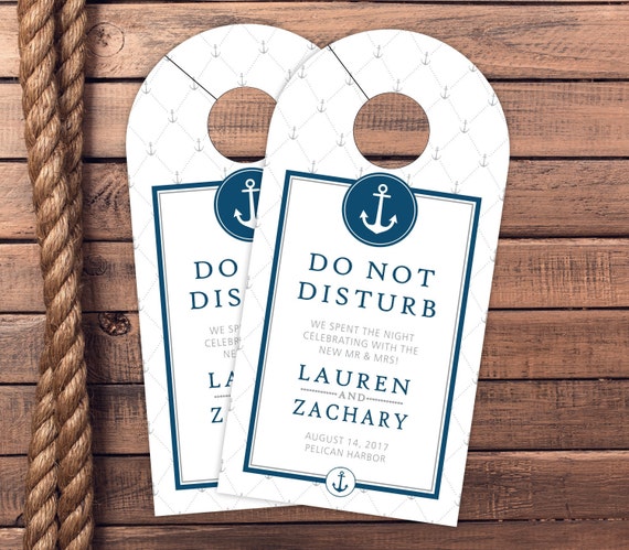 Do Not Disturb Nautical Wedding Door Hangers Guest Gift Hotel Box Wedding Favor Nautical Wedding Hotel Door Hangers #dhrI-122