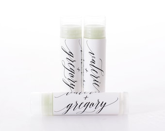 Vintage Wedding Favors - Lip Balm Chapstick Stickers and Lip Balm Tubes - Custom Wedding Favors - Cute Wedding Lip Balms - #wdiL-240