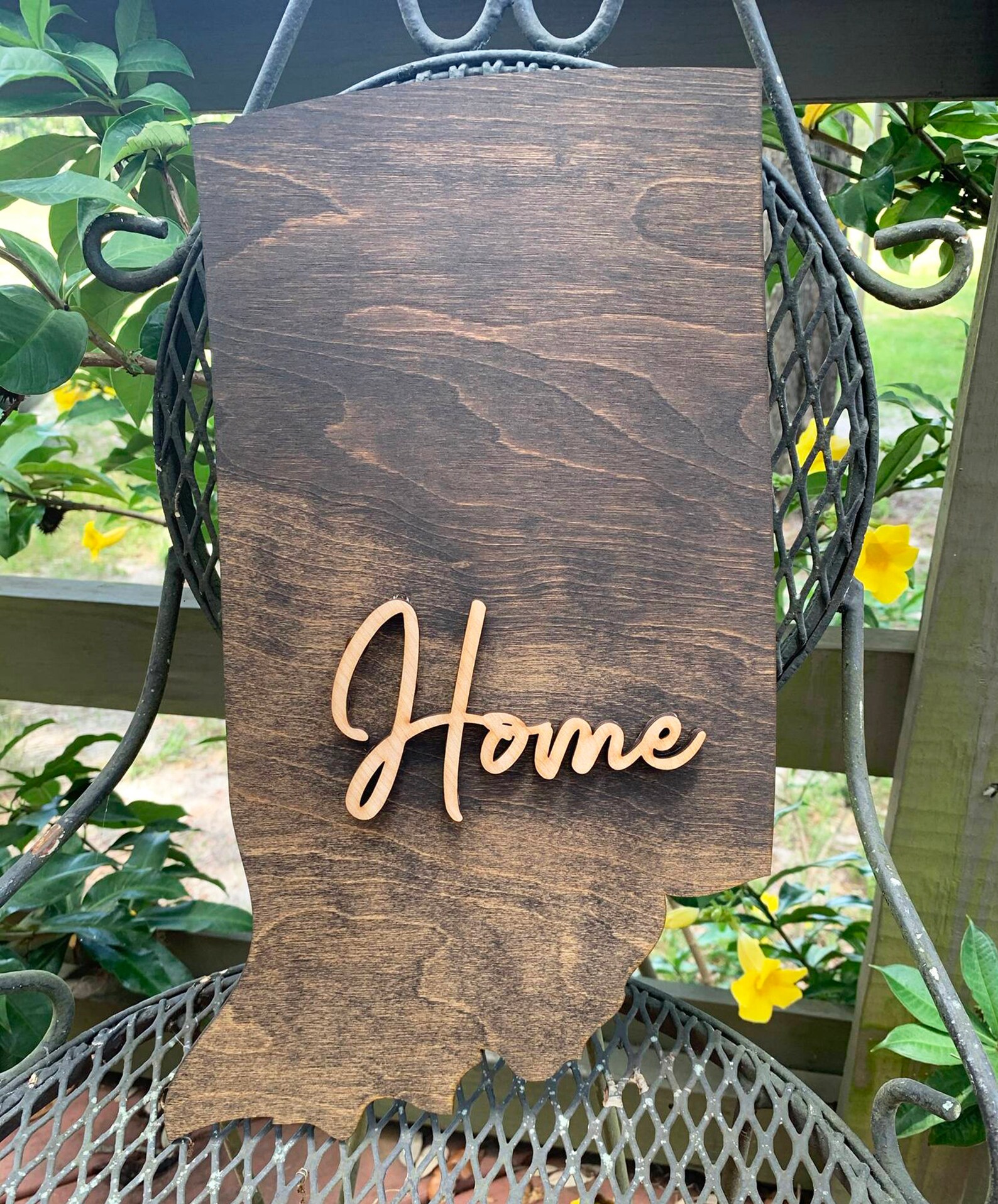 Indiana Wall Art Indiana Home Decor IN Wall Art Sign Wall | Etsy