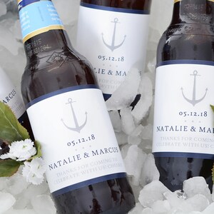 Nautical Beer Bottle Labels, Waterproof Wedding Sticker, Wedding Beer Label, Nautical Wedding #wdiBW-150b