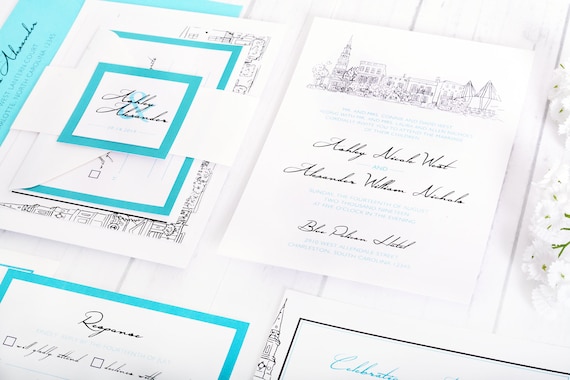 Charleston Wedding Invitation Destination Wedding Invite Etsy