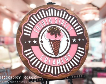 Ice Cream Logo Sign, Custom 3D Raised Logo Sign, Laser Cut Logo Sign, YOUR LOGO HERE Custom Signage, Custom Storefront Sign, Ice Cream Shop