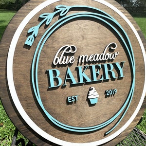 Bakery Shop Sign, Business Window Sign, Bakery Cake Shop Logo, Custom Bakery Sign, YOUR LOGO HERE Window Hanging Sign, Shop Window Sign