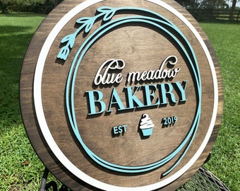 Bakery Shop Sign, Business Window Sign, Bakery Cake Shop Logo, Custom Bakery Sign, YOUR LOGO HERE Window Hanging Sign, Shop Window Sign