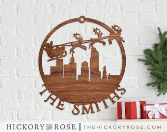 Christmas Name Sign, Christmas Wall Decor, Wooden Holiday Name Sign, Holiday Wall Decor, Laser Cut Christmas Sign, Custom Christmas Gifts