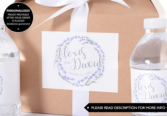 Lavender Wedding Stickers - Wedding Welcome Bag Stickers - Wedding Box Stickers - Floral Theme Stickers - Custom Wedding Labels - #wdiB-109 Il_570xn