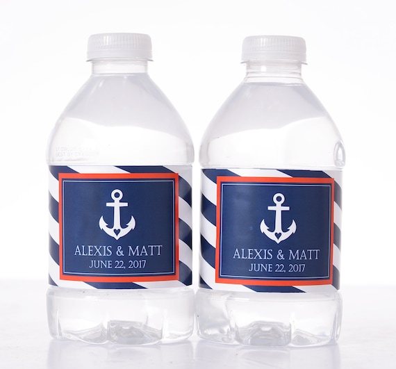 nautical wedding water bottle labels nautical themed wedding water bottles labels for wedding