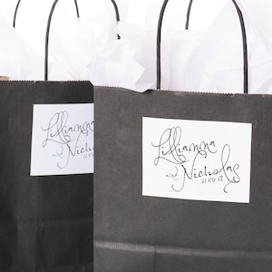 Wedding Favor Bags, Wedding Gift Bags, Hotel Welcome Bags, Wedding Guest Welcome Bags, Thank You Bags, Custom Welcome Stickers, wdiB-273 image 1