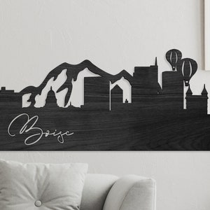 Boise Skyline Sign, Boise ID Skyline Cutout, Wooden Skyline Art, Idaho Gifts, Housewarming Gifts, Boise Skyline Wall Decor, Idaho Sign