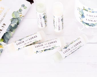 Custom Wedding Favors, Wedding Chapstick Favors, Personalized Wedding Lip Balm Labels and Tubes #wdiL-272