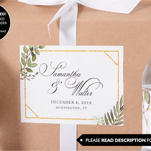 Leaf Wedding Stickers - Wedding Welcome Bag Stickers - Wedding Box Stickers - Favor Bag Stickers - Garden Wedding Labels - #wdiB-301