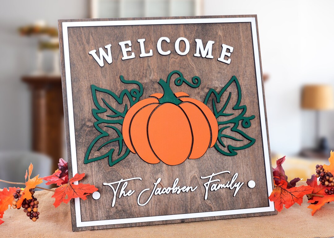 Fall Decor Sign, Fall Themed Sign, Family Name Sign, Wooden
