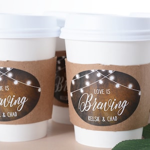 Wedding Coffee Cups - Wedding Coffee Bar - Hot Chocolate Bar - Beverage Supplies - Wedding Coffee Labels - Coffee Cup Sleeves - #wdiCF-263