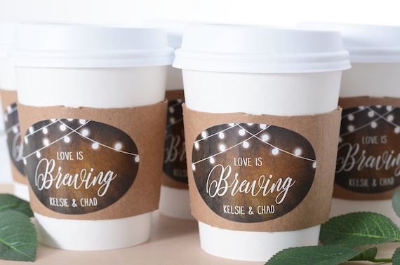 Wedding Coffee Cups - Wedding Coffee Bar - Hot Chocolate Bar - Beverage Supplies - Wedding Coffee Labels - Coffee Cup Sleeves - #wdiCF-263 Il_570xn