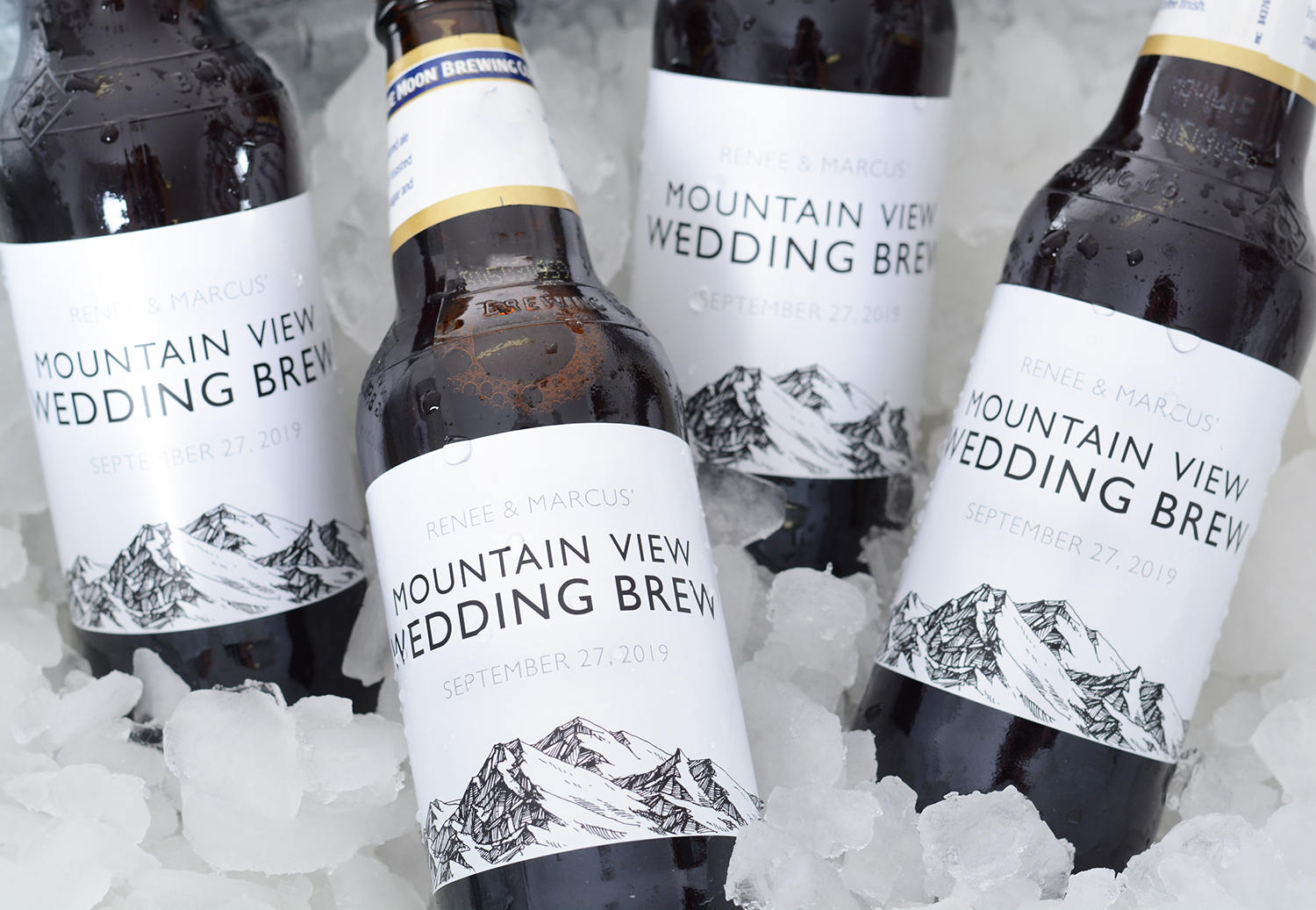 Mountain Wedding Beer Bottle Labels - Beer Labels - Custom Bottle Labels - Personalized Wedding Beer Label - Waterproof Sticker - #wdiBW-289